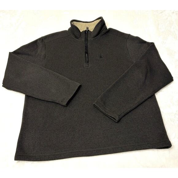 GH BASS & CO Sweater Men's 1/4-Zip Brown Mock Neck Lg. Mid-Weight Knit PULLOVER - Picture 1 of 7